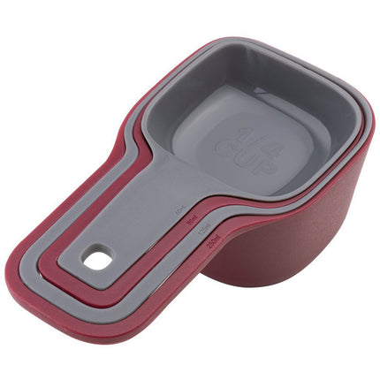 Florina multi smart maatlepel / maat cups 60, 80,125 en 250 ml rood/grijs kunststof