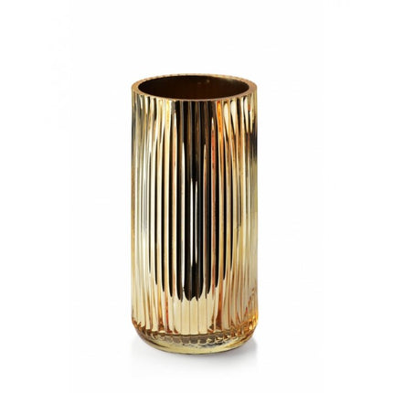 Mondex Serente Gold decoratieve vaas gemaakt van glas 9.5 x 9.5 x 20 cm goud