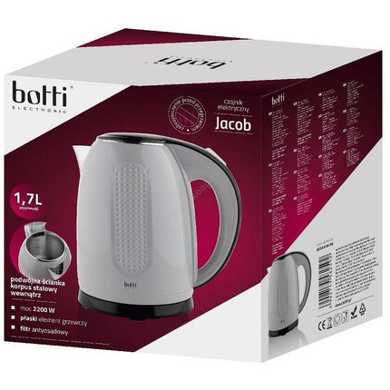 Botti Jacob dubbelwandige waterkoker 1,7L 2200W grijs