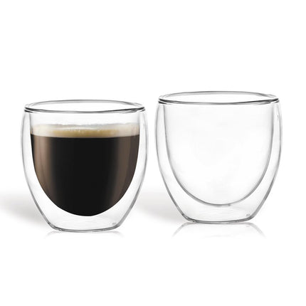 Florina set van 2 dubbelwandige espresso glazen van gehard glas 100ML