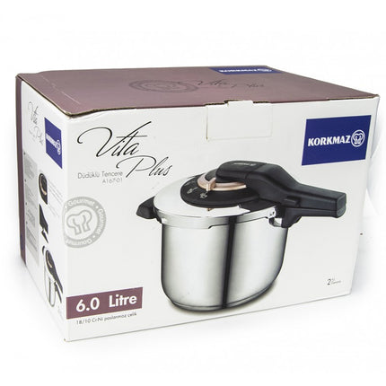 Korkmaz Vita Plus Rosegold snelkookpan pressure cooker 23 cm 6 liter RVS