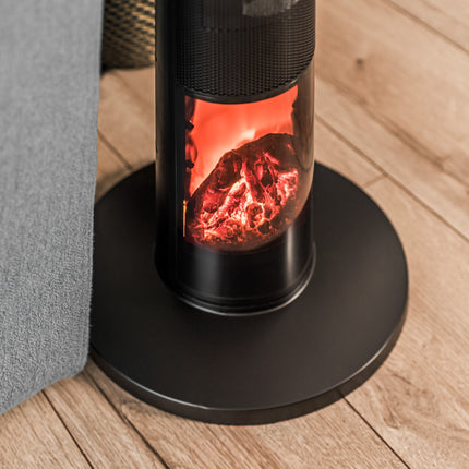 Teesa Keramische ventilatorkachel met openhaard-imitatie en afstandsbediening TSA8051