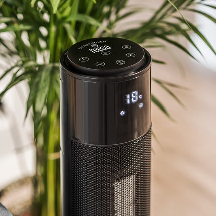 Teesa Keramische ventilatorkachel met openhaard-imitatie en afstandsbediening TSA8051