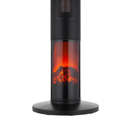 Teesa Keramische ventilatorkachel met openhaard-imitatie en afstandsbediening TSA8051
