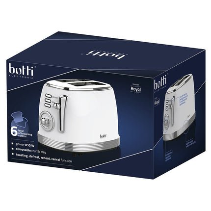 Botti Royal Line professionele 3 in 1 broodrooster met klassiek design 850W wit