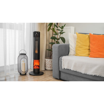 Teesa Keramische ventilatorkachel met openhaard-imitatie en afstandsbediening TSA8051