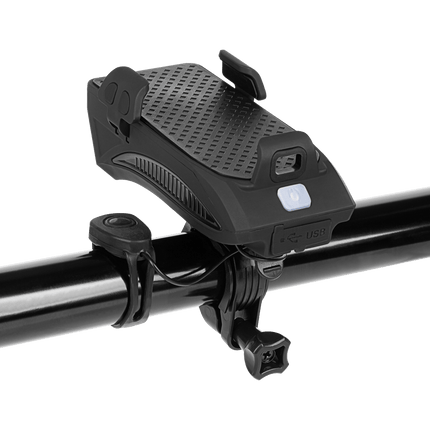 Kruger & Matz XT 50 fietstelefoonhouder met LED verlichting, powerbank 2000mAh en elektrische fietsbel