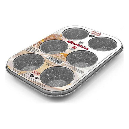 Quttin bakplaat muffins voor 6 porties marmer-look grijs