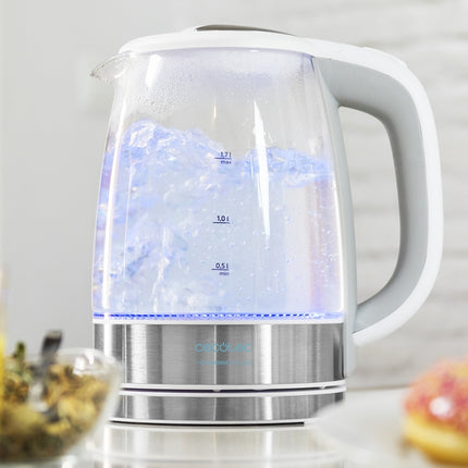 Cecotec waterkoker ThermoSense 350 Clear 1,7L 2200W wit/zilver