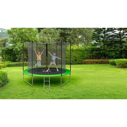 Rebel Jump ZAB0301 trampoline 312 cm inclusief inwendig veiligheidsnet en ladder tot 120kg groen