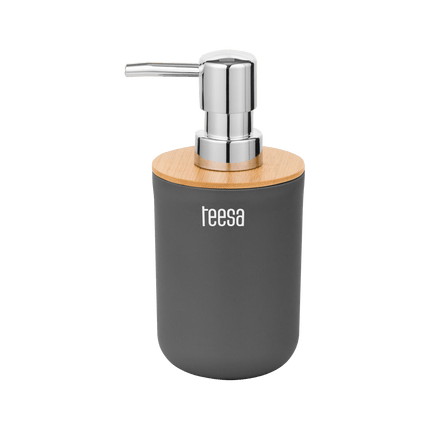 Teesa 6-delige badkamer accessoires set zwart/bamboo TSA0400-B
