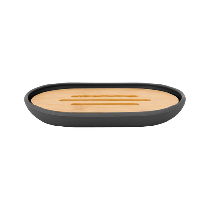 Teesa 6-delige badkamer accessoires set zwart/bamboo TSA0400-B