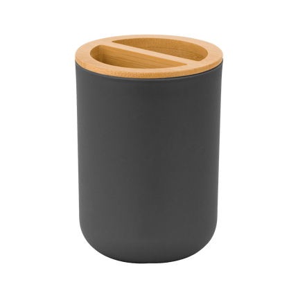 Teesa 6-delige badkamer accessoires set zwart/bamboo TSA0400-B