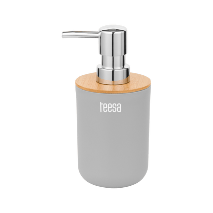 Teesa 6-delige badkamer accessoires set grijs/bamboo TSA0400-G